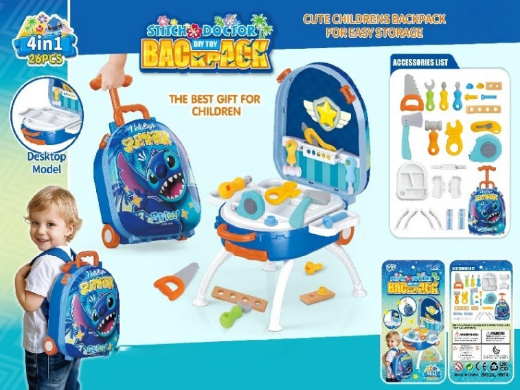 Stitch 4-In-1 Portable Handle Tool Alloy Backpack Set