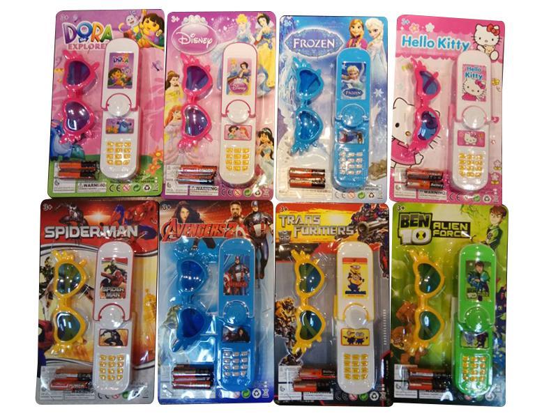 Mobile Phone With Battery, Glasses