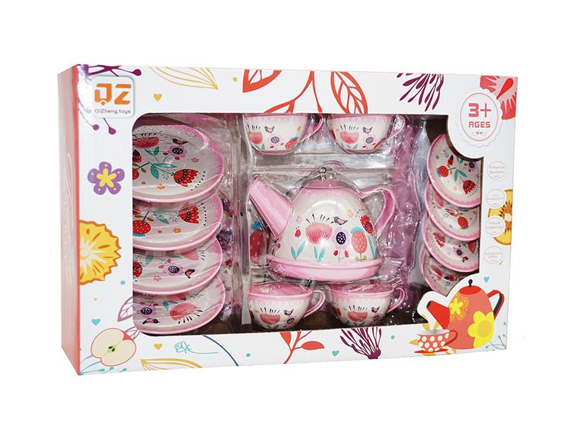 Tinplate Tea Set - Pink
