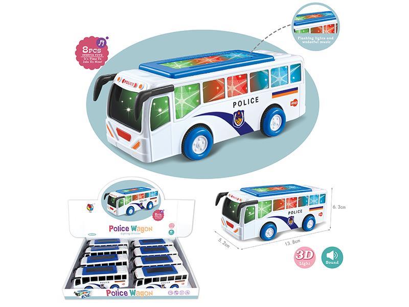 Flash/Friction Police Bus 8pcs