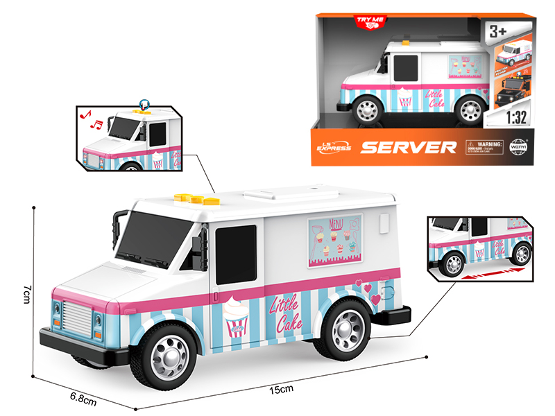 1:32 Friction Ice Cream Truck(Sound & Lights)