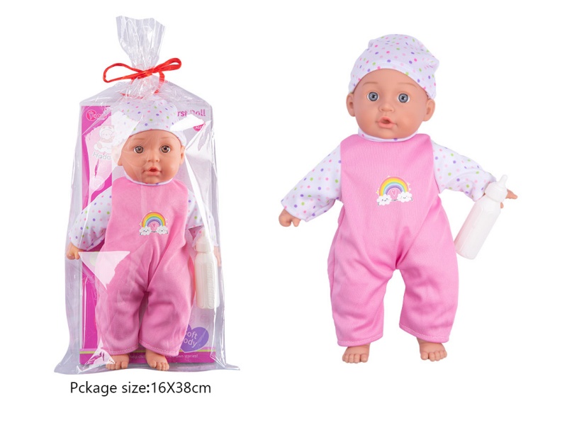 A 14-Inch Cotton Doll With A Baby Bottle