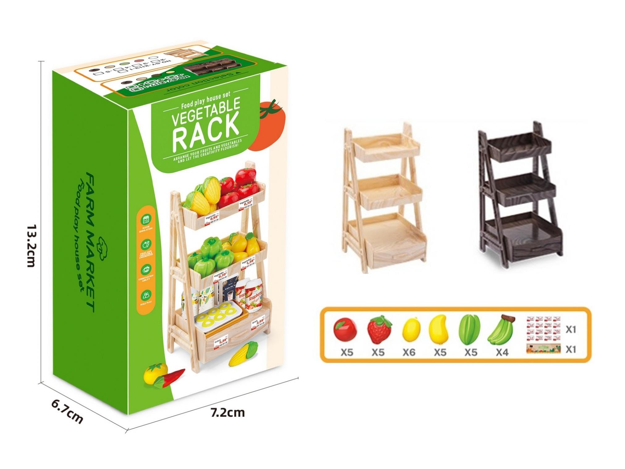 Vegetable Rack With Spray-Painted Fruits Set