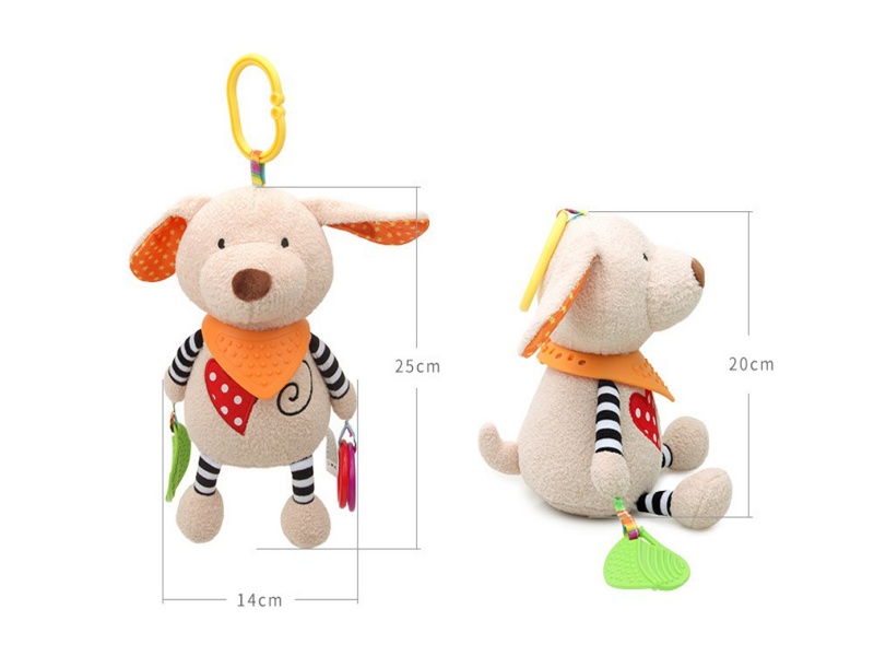 Baby Comfort Dog Teething Ring Plush Toy Bed Hang