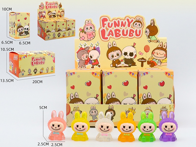 Transparent Small-Size Funny Labubu Doll Blind Box