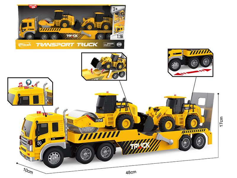 1:16 Friction Transport Truck(4 Buttons, With Sound And Lights)