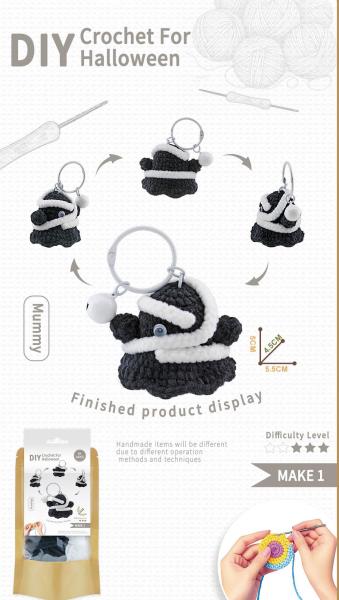 Diy Crochet Halloween - Mummy Pendant