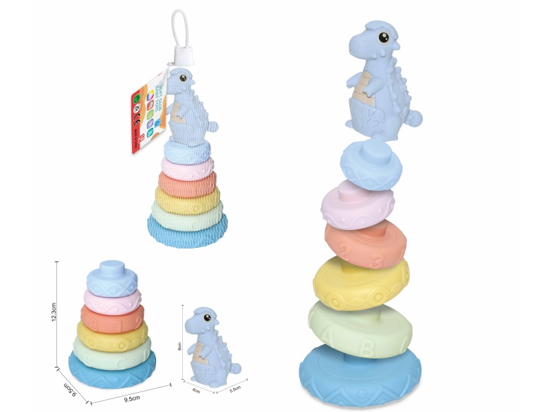 Soft Plastic Dinosaur Stacking Toy 7pcs