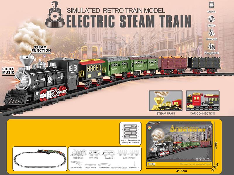 Simulated Retro Train Model Electric Steam Train Track