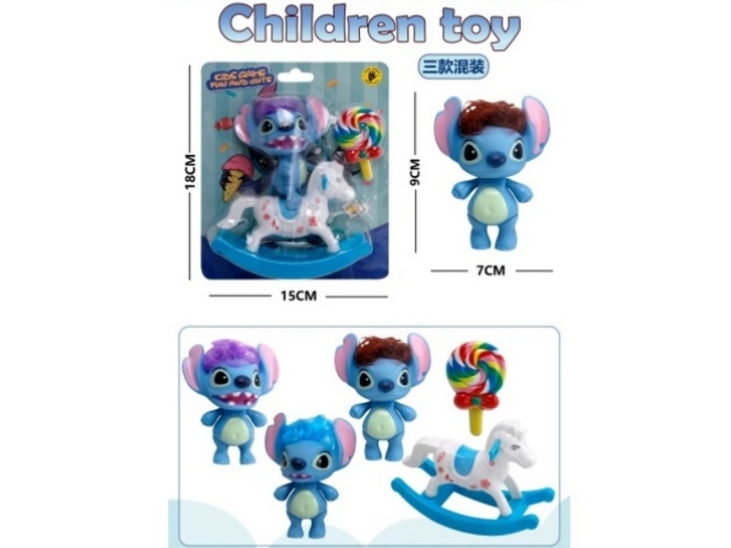 Stitch Led The Way In Distributing Dolls (3 Mixed Outfits)