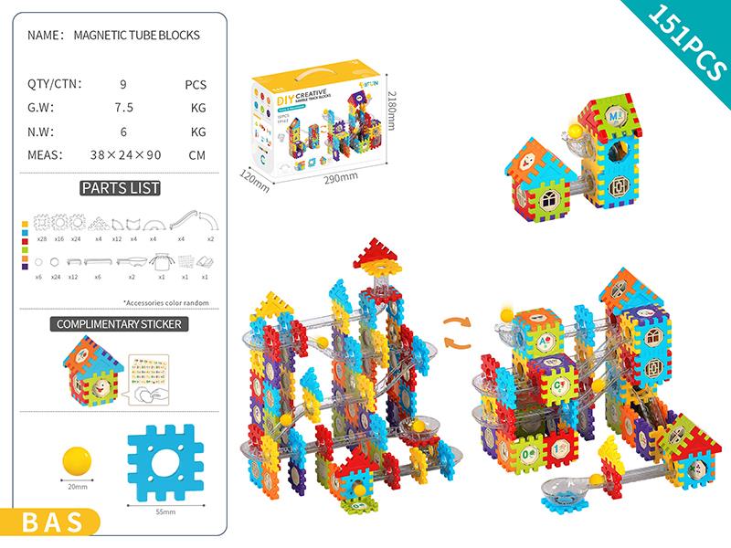 DIY Marble Run Building Blocks 151pcs