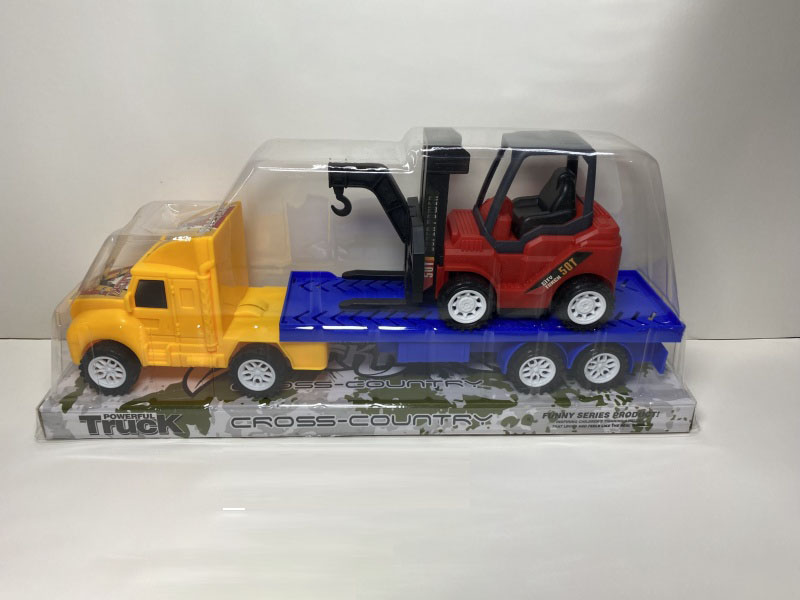 Inertial Flatbed Trailer Sliding Fork Crane