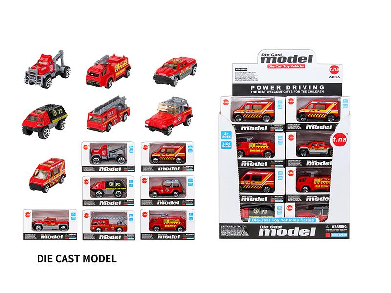 Slide Alloy Fire Engine 24pcs
