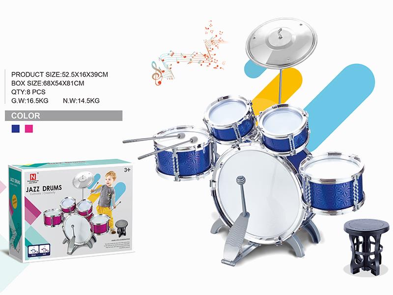 Jazz Drums Set 5 Drums + Chair