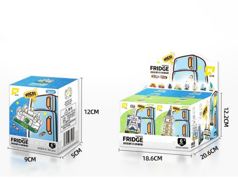 Foreign Buildings (Fridge Magnets) (8 Mixed Sets) Compatible With Small Lego Bricks