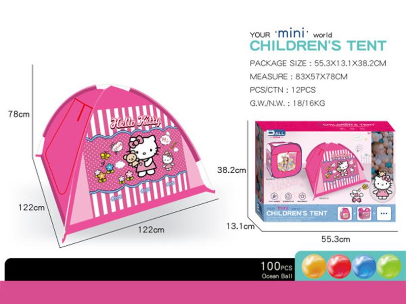 Hello Kitty Beach Tent(With 100 Balls/6cm)
