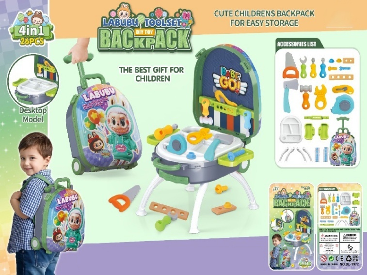 Labab 4-In-1 Hand-Held Pull Rod Tool Alloy Backpack Set