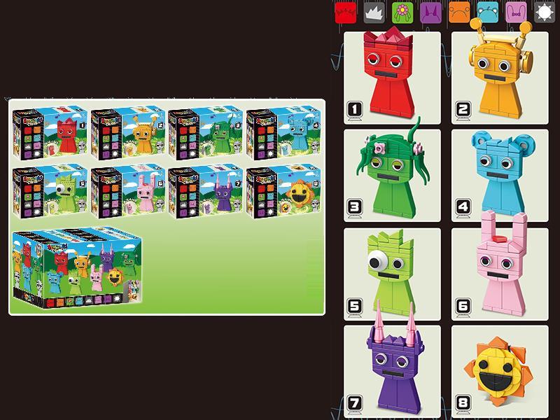 Sprunki Pyramixed Series Refrigerator Magnet Building Blocks 16pcs