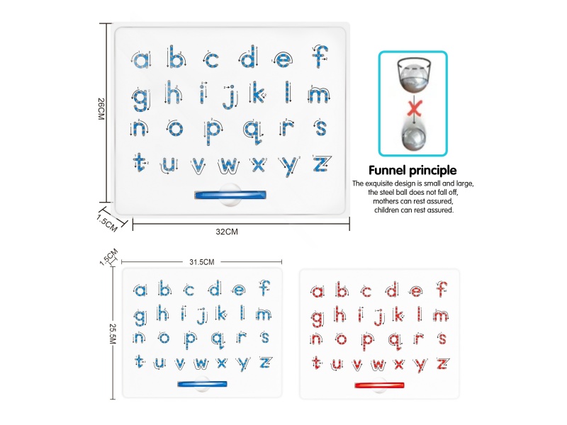 Magnetism Brush Drawing Board (Early Education Lowercase English) (207 Beads)