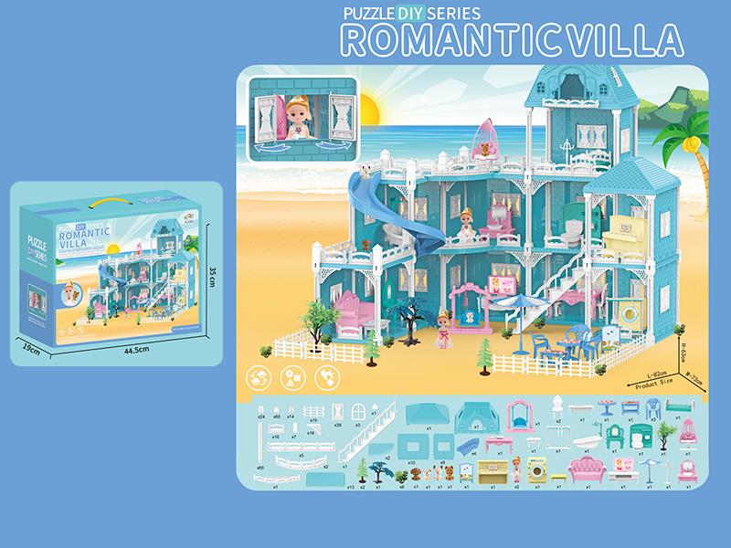 DIY Blue Villa Princess House