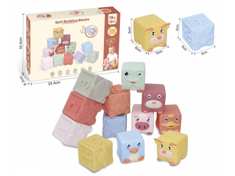 Animal & Dinosaur Numbers Soft Building Blocks 12pcs