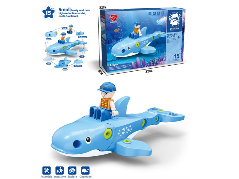Whale Building Blocks With Doll