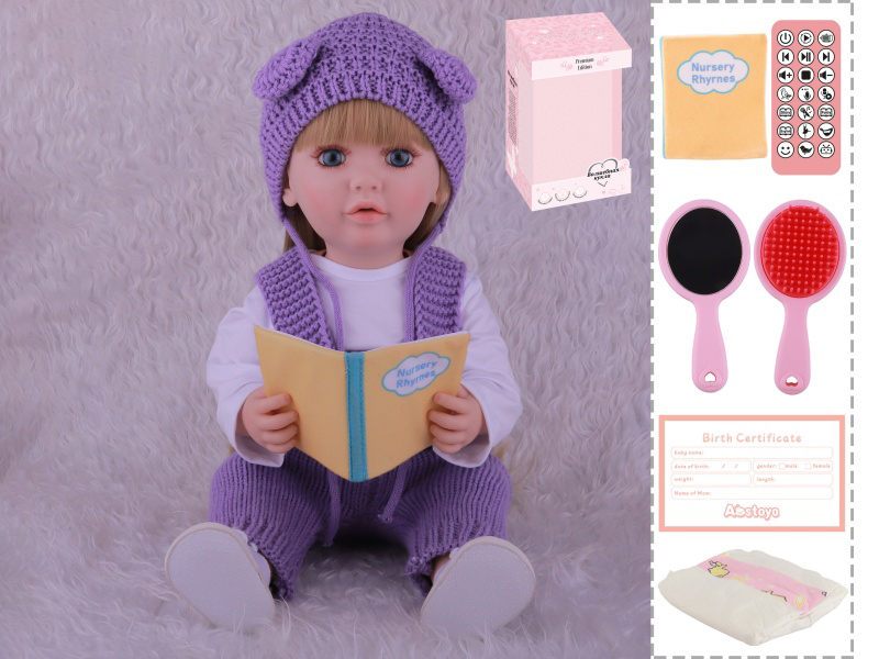 22-Inch Bionic Smart Rebirth Doll, Capable Of Bionic Shaking Of The Head, Raising Of The Hand, Mouth Movement To Speak, Intelligent Dialogue, Recording, Imitating The Tongue, Oral Skills, Dance Music