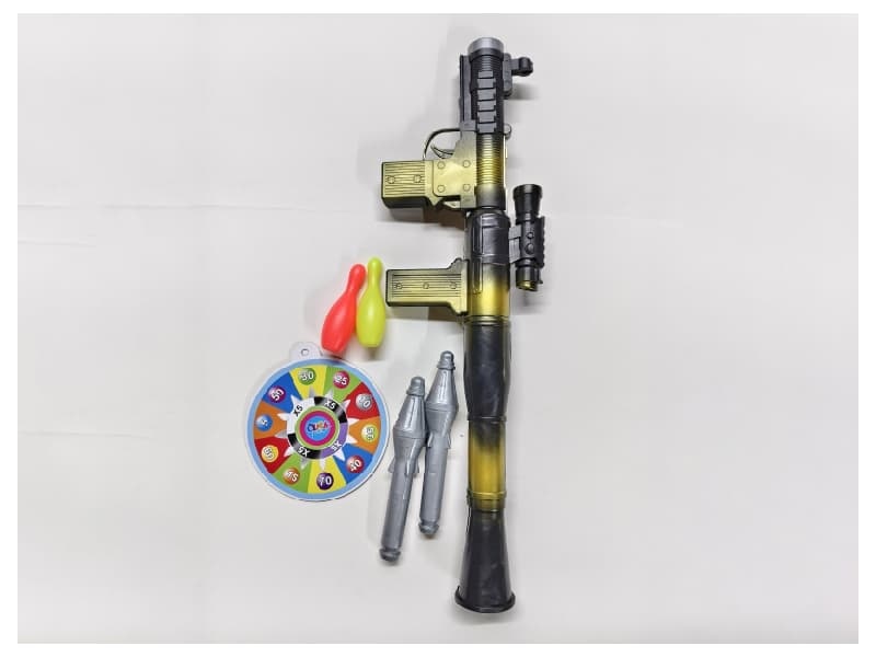 Spray-Painted Bazooka And Bowling Ball Targets