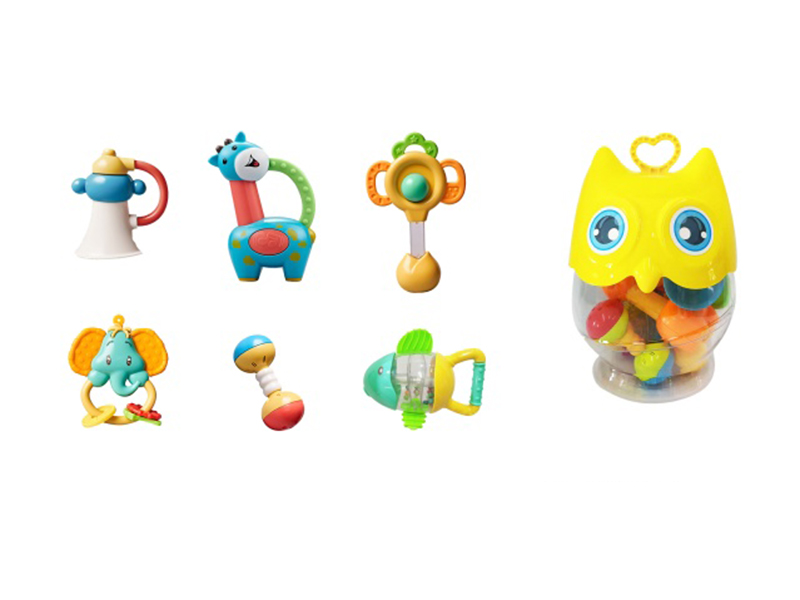 Owl Bottle Baby Rattle 6PCS