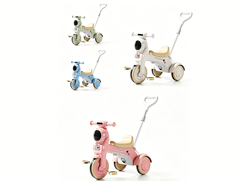 Children's Space Tricycle With Push Handle