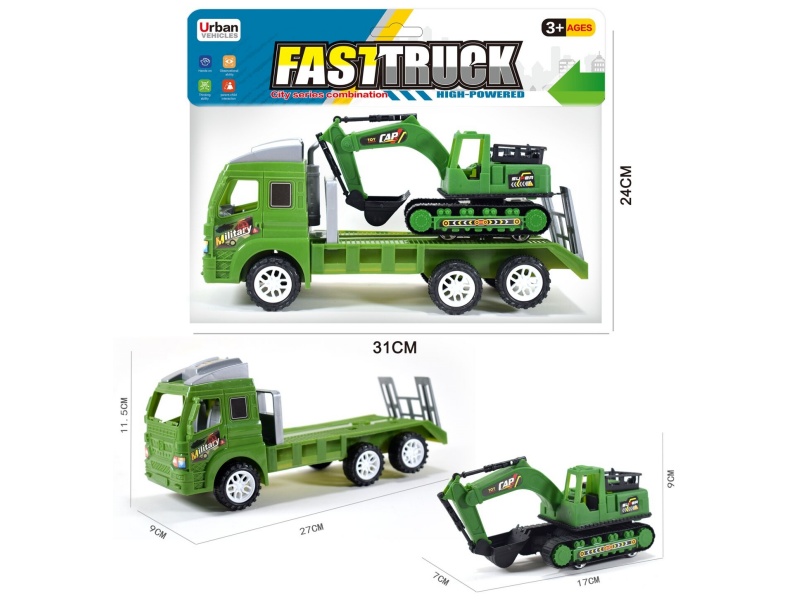 Friction Tow Truck With Slide Excavator