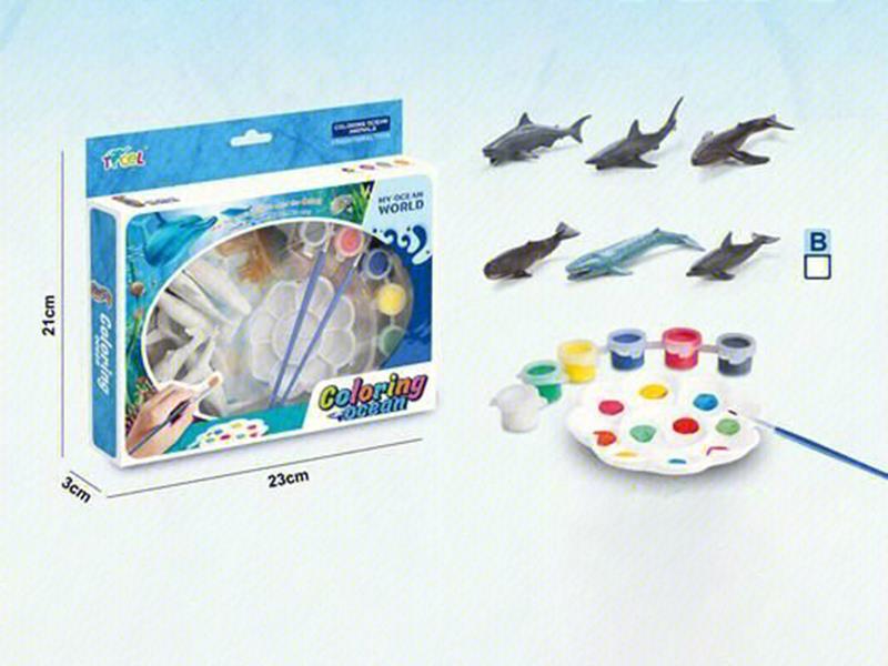 Ocean World DIY Colored Drawing Series(6 Sea Animals)