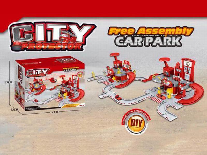 DIY Fire Control Parcking Lot:4 Alloy Car+2 Alloy Airplane