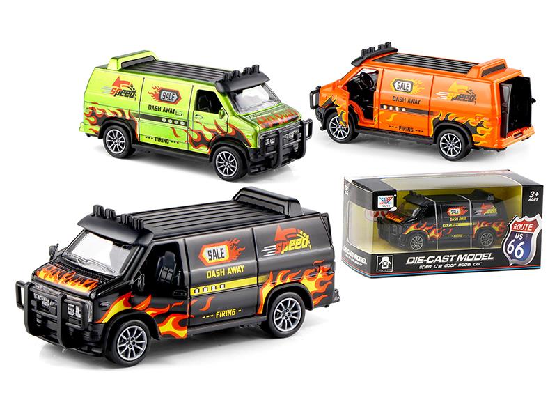 1:32 GMC Pull Back Alloy Model Car(3 Side Doors Open)(1PS)