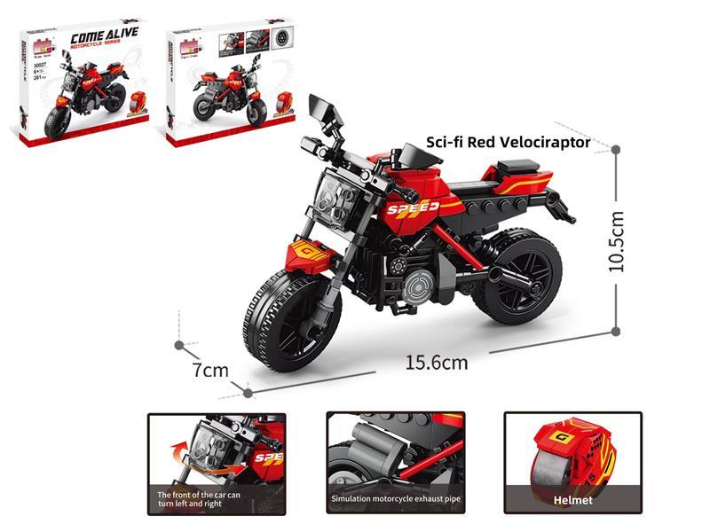 281PCS Building Block Motorcycle - Benali Red