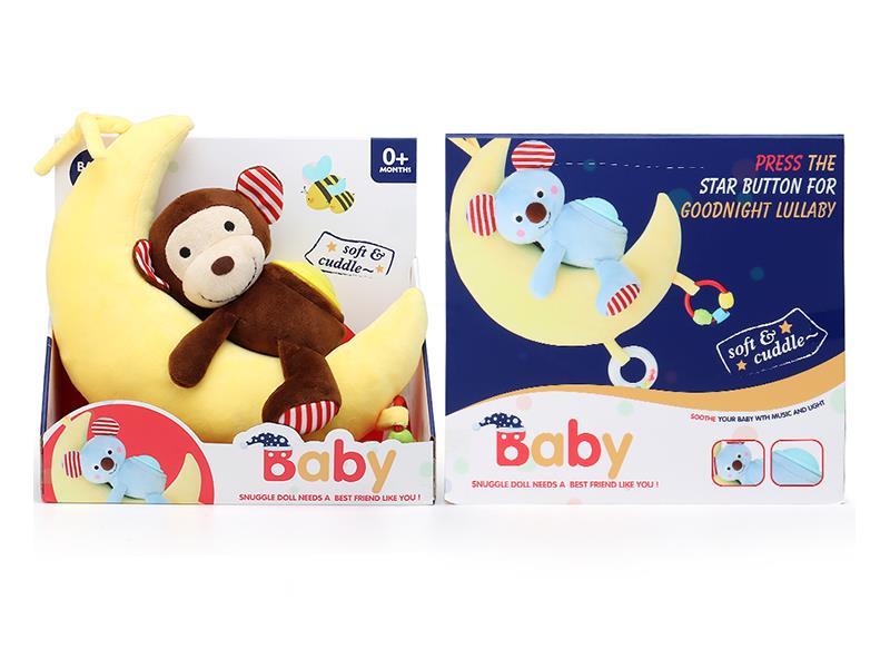 Soothing Toy Moon Monkey With Plush Sound And Light