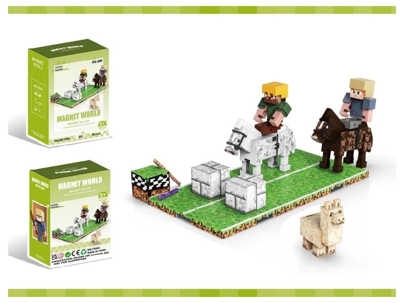 Magnetic Building Blocks-Horse riding