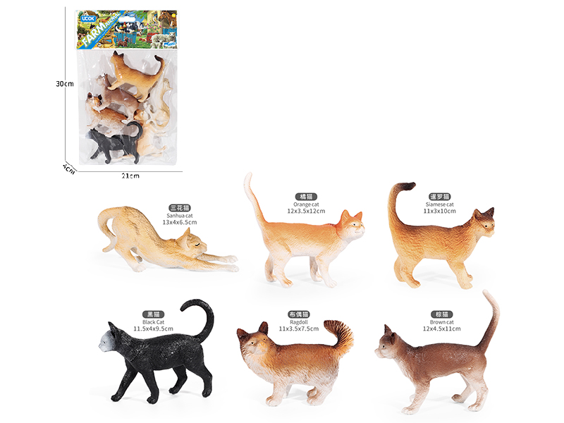 5" Cat Model Set 6pcs