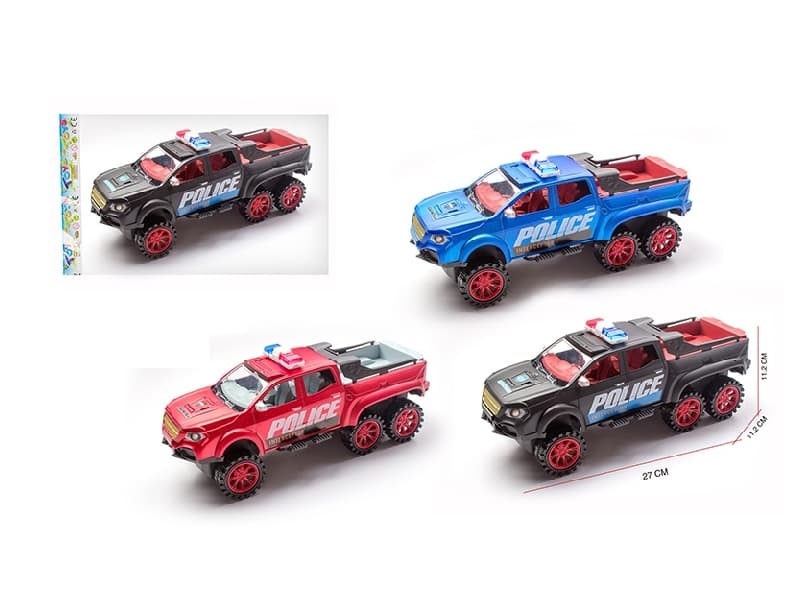 1:16 Six-Wheel Benz Pickup Friction Police Car