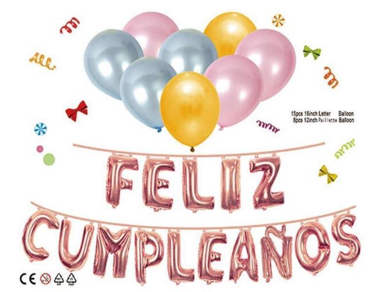 Spanish Birthday Latex Set - Rose Gold Set