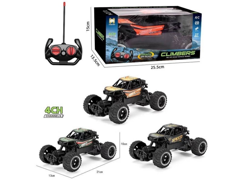 Four-Way Remote Control Alloy Climbing Vehicle (Black/Orange/Green Mixed Color, No Electricity Included)