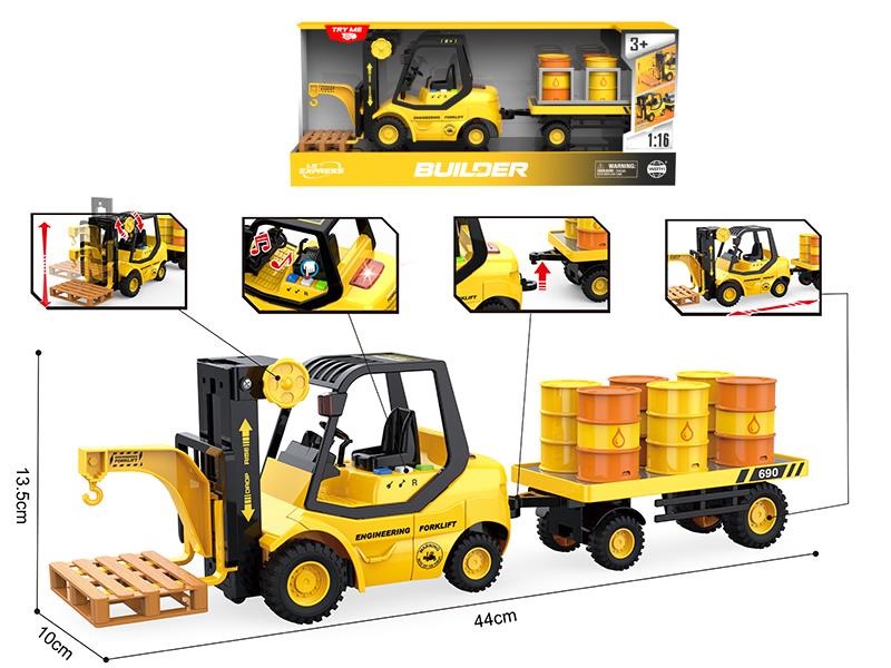 1:16 Friction Oil Drum Trailer(Sound And Light)