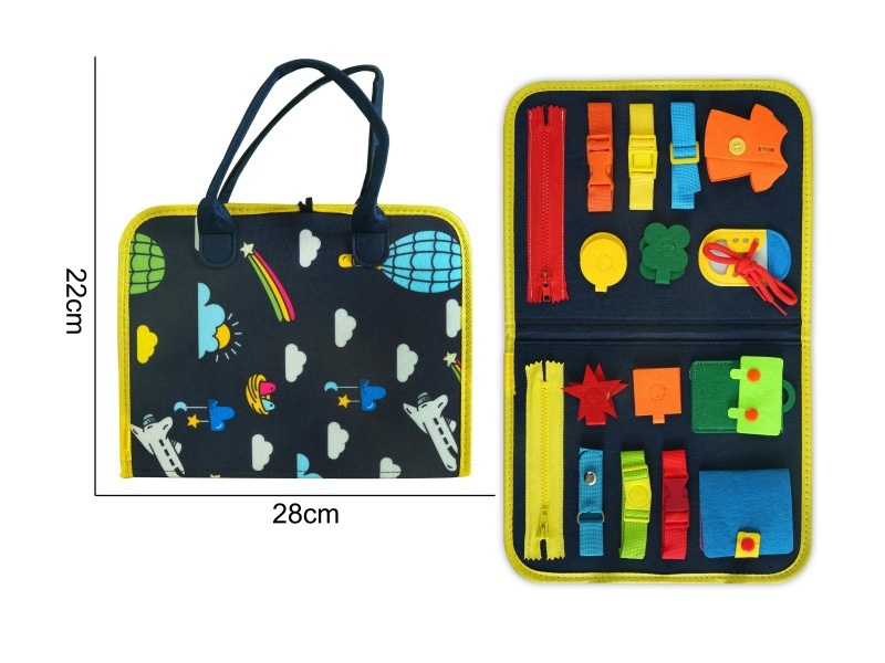 Montessori Early Childhood Education And Intelligence Development - Felt 2-Page White Cloud Rainbow Busy Edition