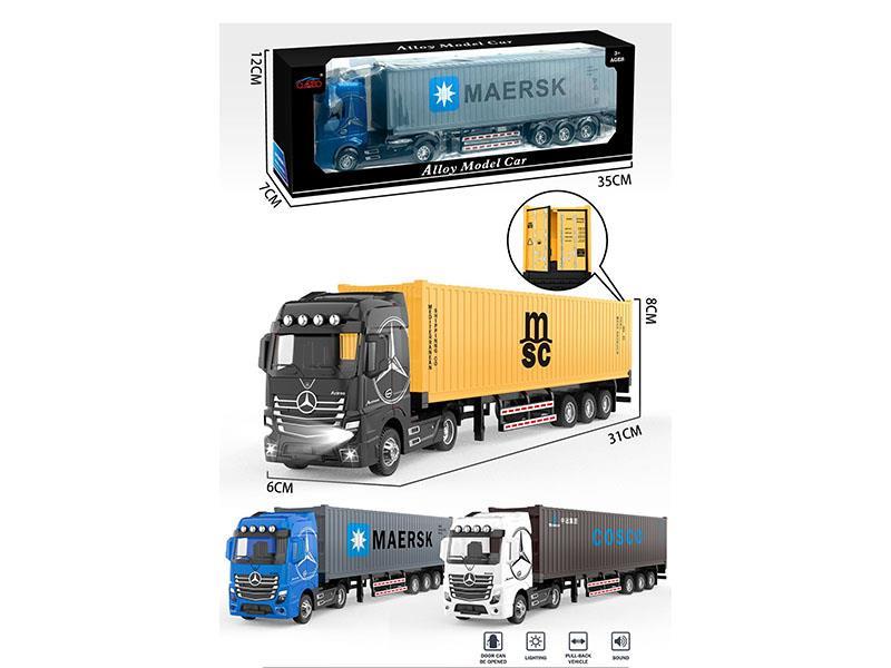 Alloy Recoil Mercedes-Benz Container Truck With Sound And Light