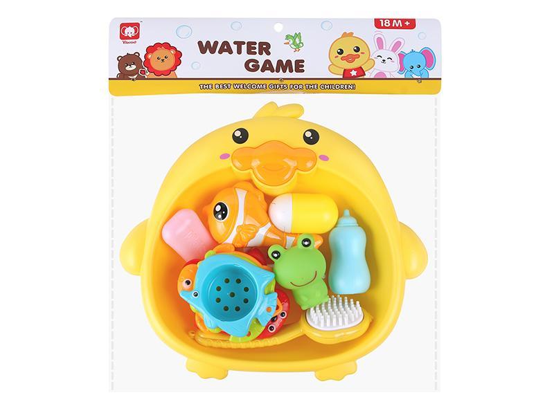 Little Yellow Duck Tub  Water Toys 9pcs