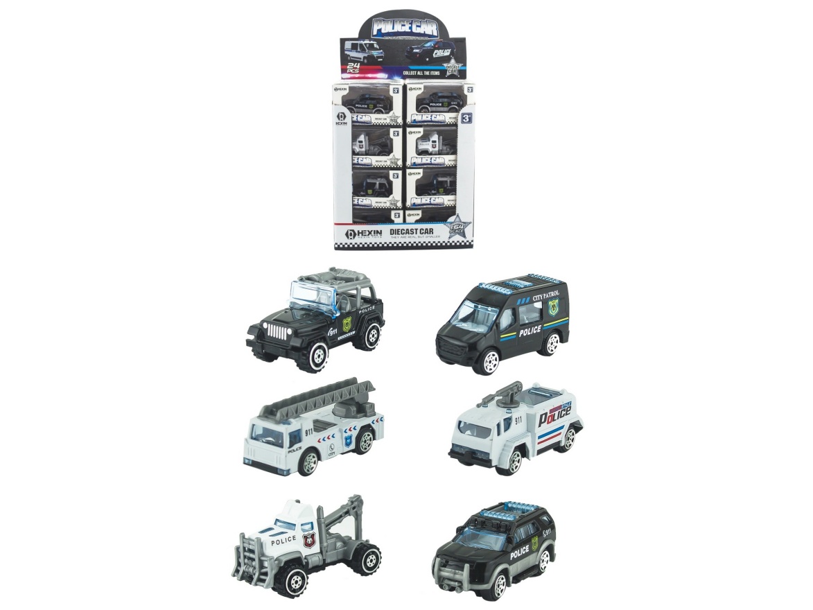 Alloy Taxi Police Car 24Pcs