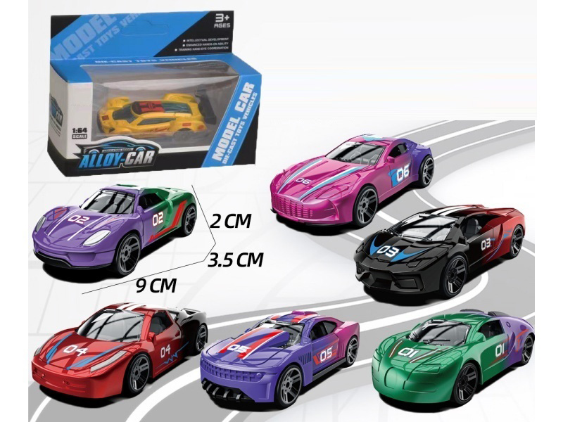 1:60 Gradient Color Racing Car, Rebound Alloy Car
