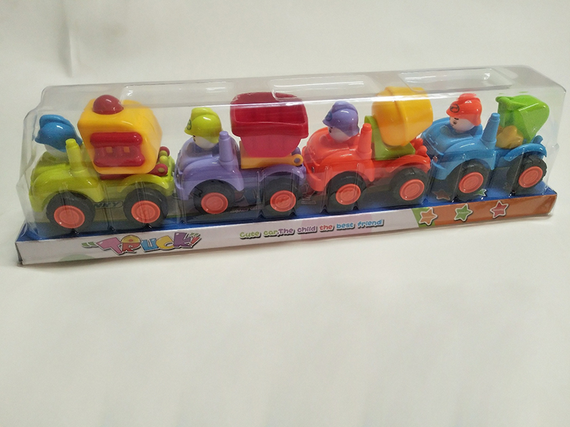 Pull Back Cartoon Engineering Trucks