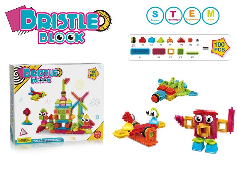 100pcs Bristle Building Blocks