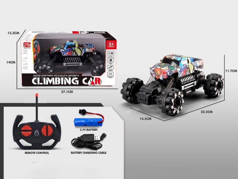 1:18 Graffiti Remote Control Climbing Car